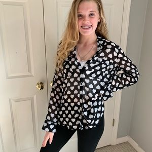 Express Portofino Shirt Hearts medium